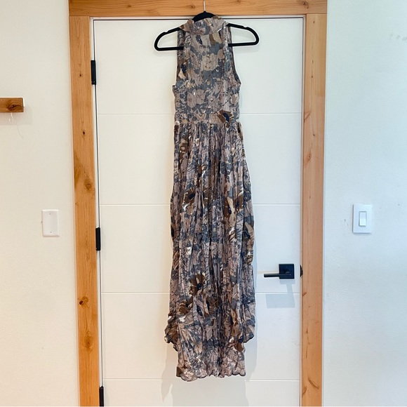 ASOS floral maxi dress Women’s 6 Floral Hi Low Zipper Front Flowy Beachy Gown - Picture 3 of 15